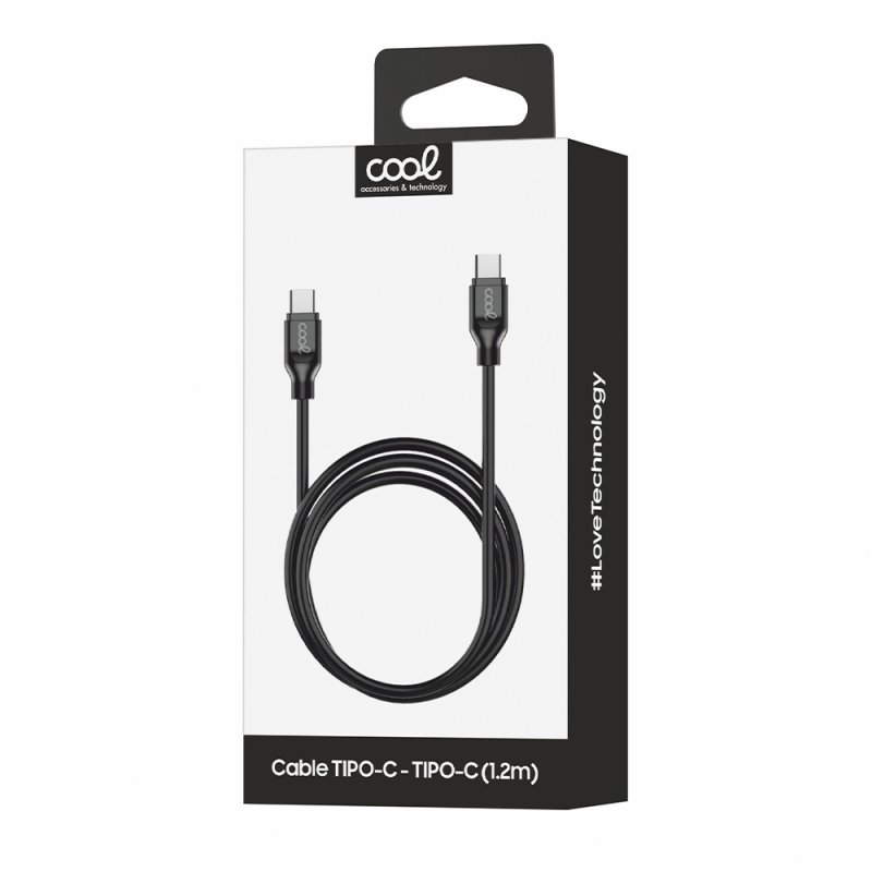 Cable USB-C a USB-C COOL Negro