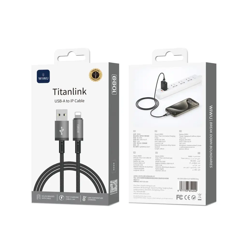 Cable USB-A a Lightning WiWU Titanlink