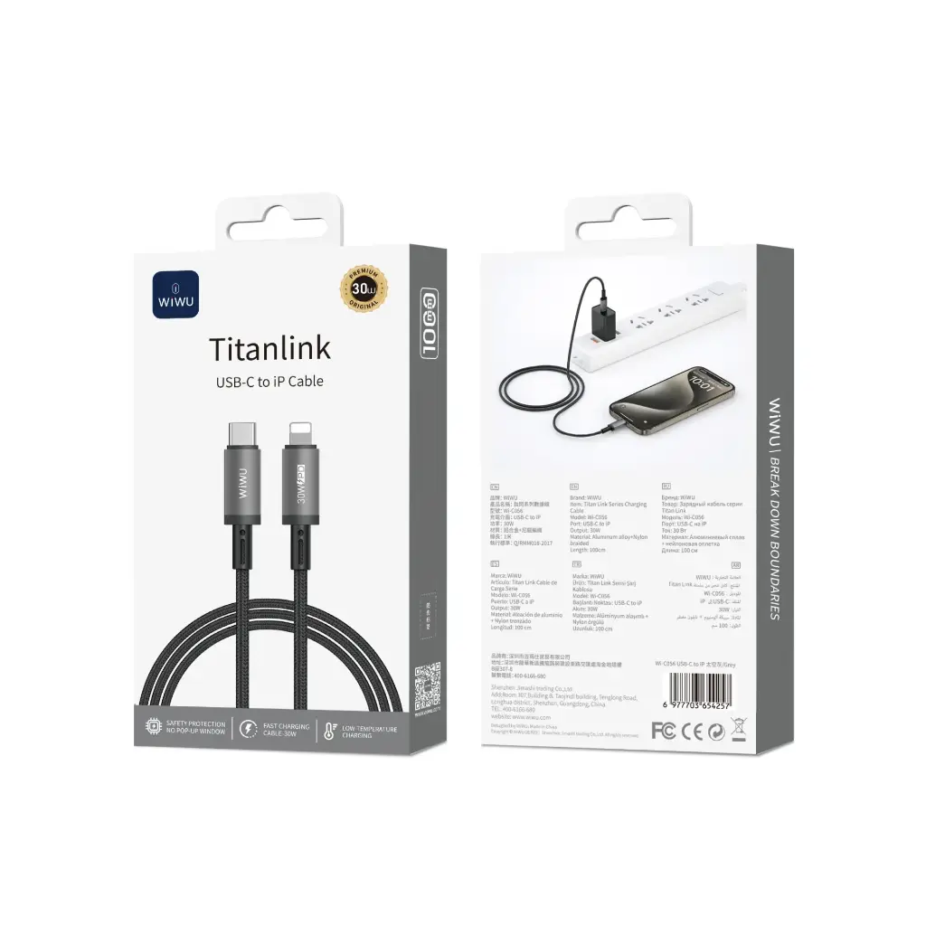 Cable USB-C a Lightning WiWU Titanlink
