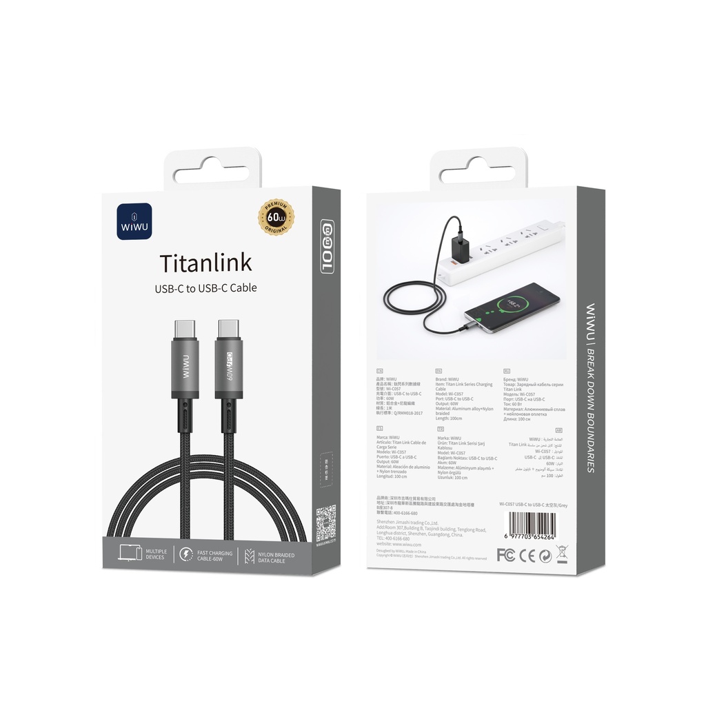 Cable USB-C a USB-C WiWU Titanlink