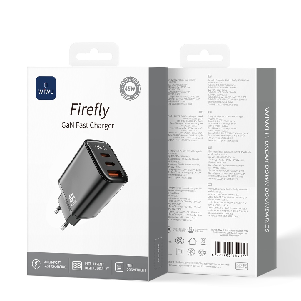 Adaptador GaN 45W WiWU Firefly