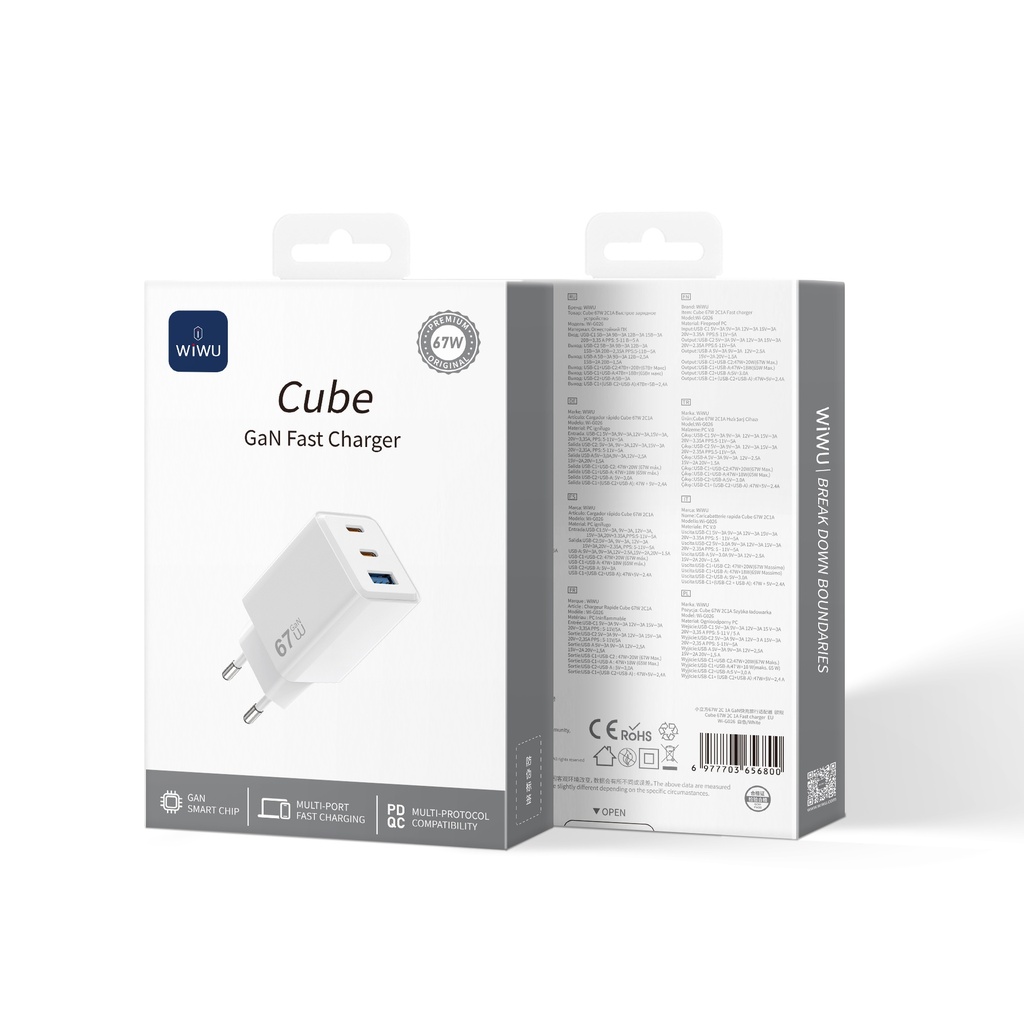 Adaptador Red Gan 67W WiWU Cube