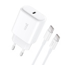 Cargador Red PD 25W con cable USB-C a USB-C COOL Blanco