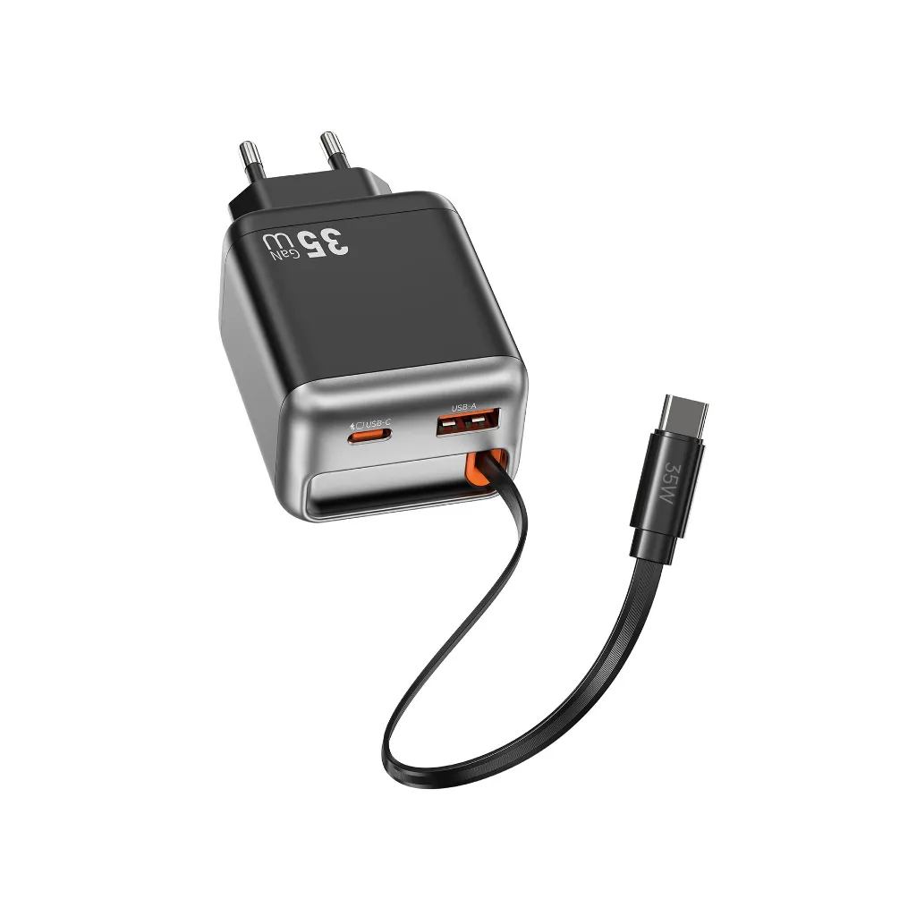 Cargador Red GaN 35W con cable USB-C WiWU Helix
