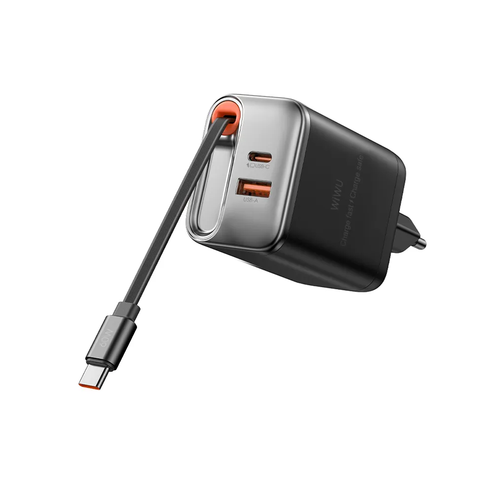 Cargador Red GaN 67W con cable USB-C WiWU Helix