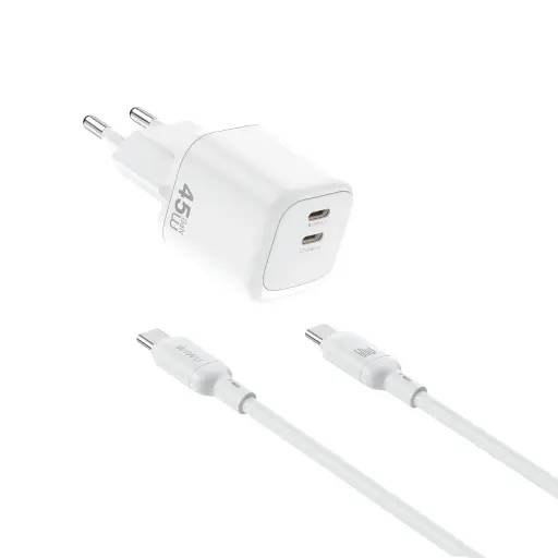 Cargador Red GaN 45W con cable USB-C a USB-C WiWU Cube